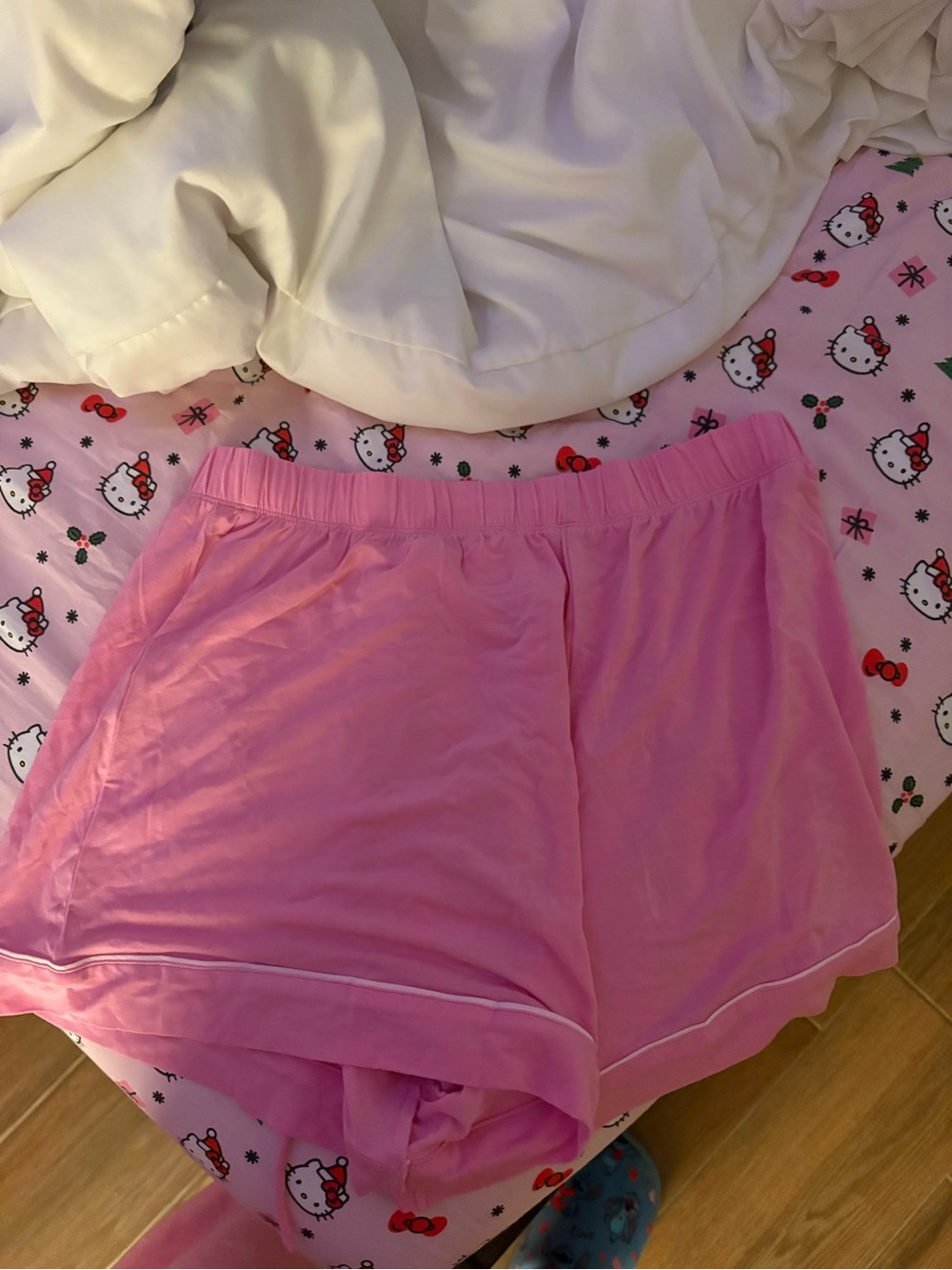 Pink Drawstring Lounge Shorts - Picture 4 of 4